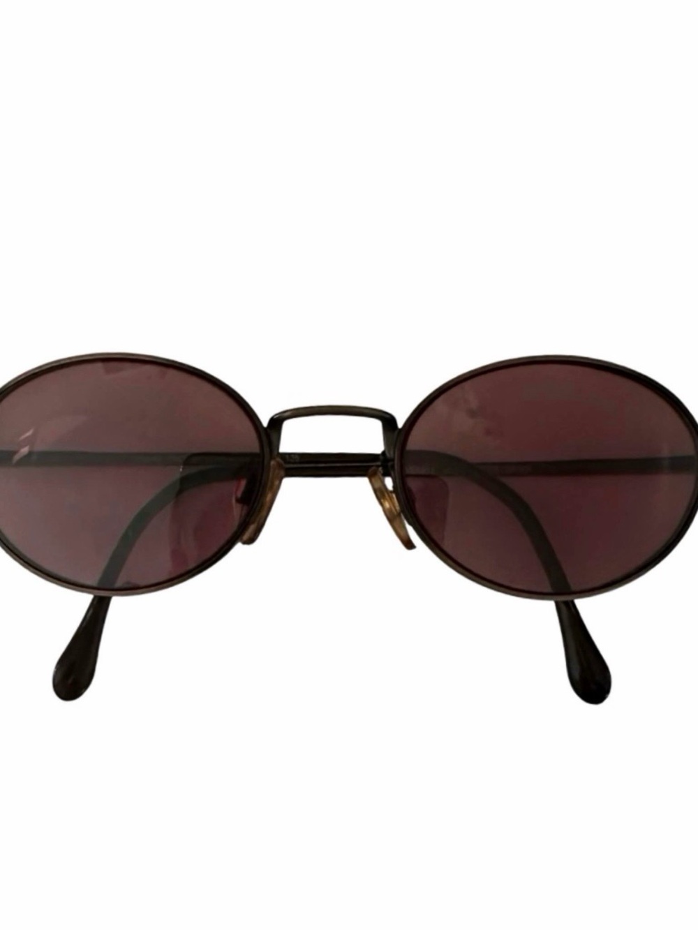 Vintage Round Sunglasses in Dark Brown with Plum Lenses